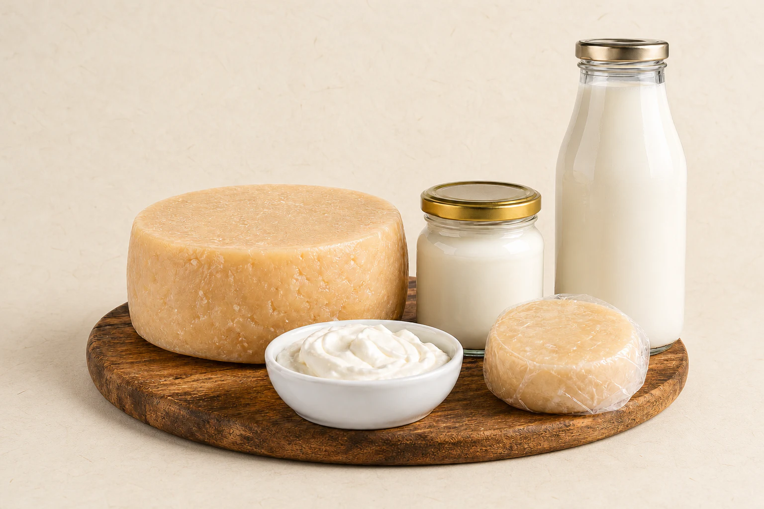 Queijos, iogurte, creme e leite artesanais